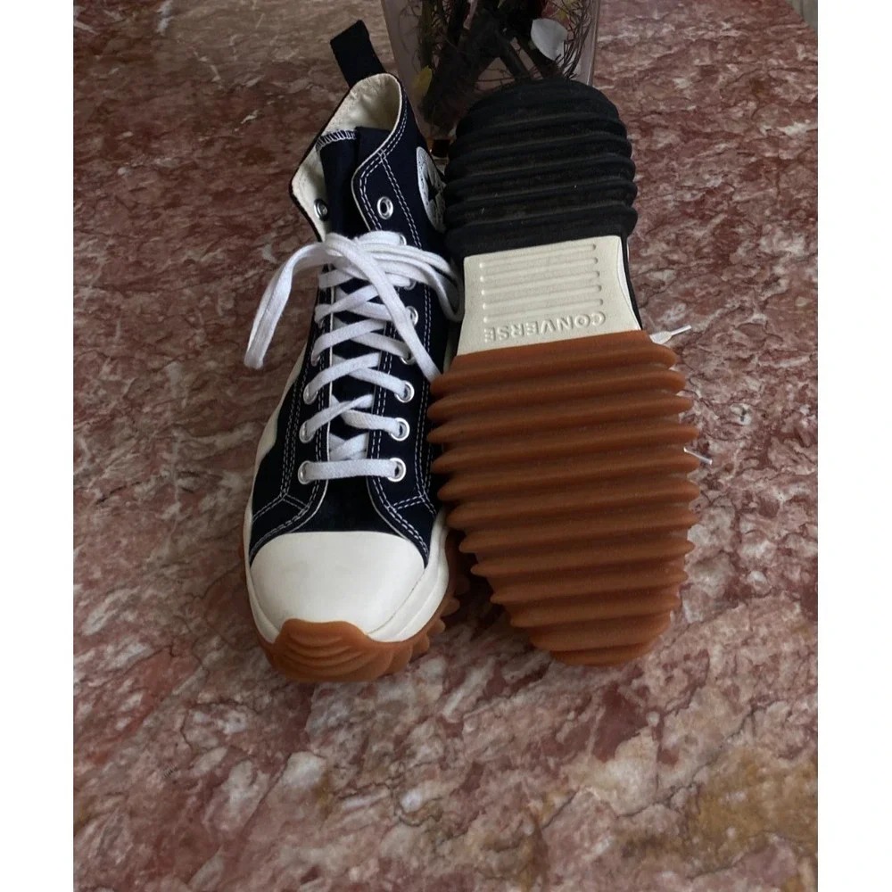 Converse Run Star Motion Hi Black White Gum Sneaker Sz Mens 7 Wo's 8.5 EUC! $159
